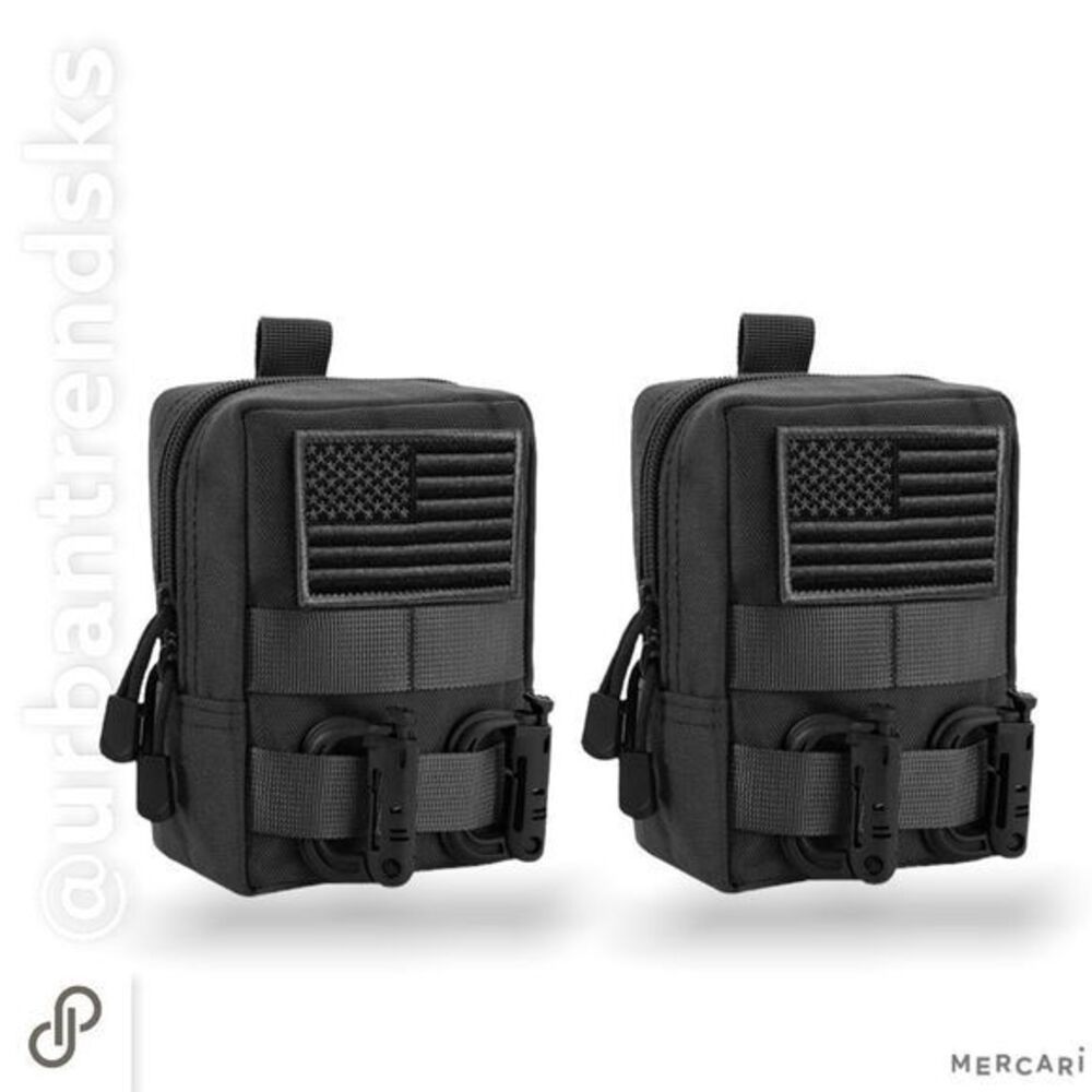 2 Pack Molle Pouches - Tactical Compact Water-Resistant EDC Small Utility Pouch